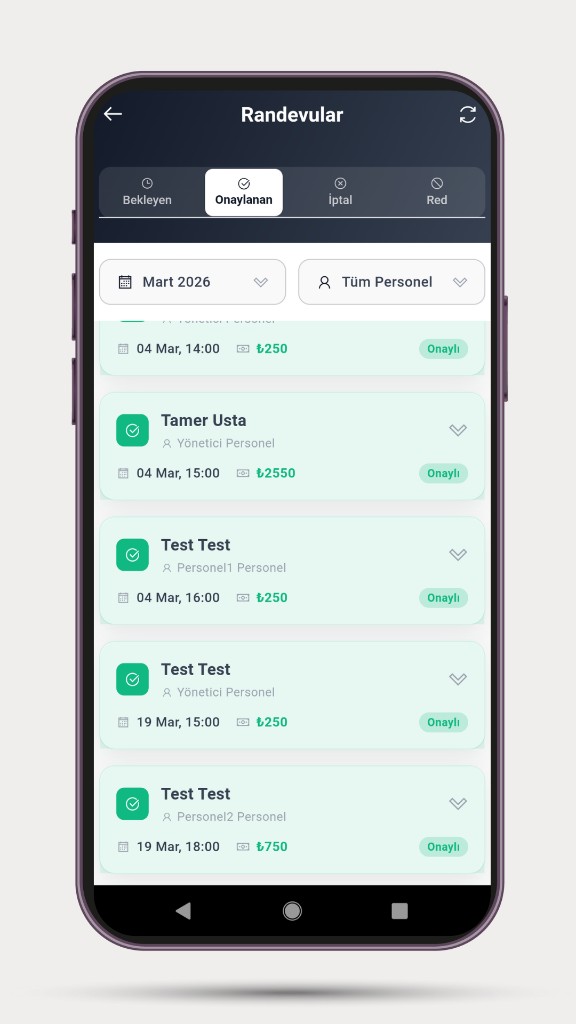 Randevu Yönetimi Ekranı